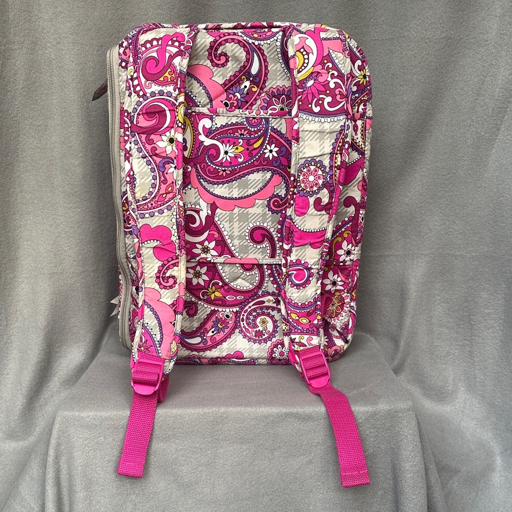 Vera Bradley Paisley Meets Plaid Large Campus Laptop Backpack Travel Bag - Picture 2 of 15